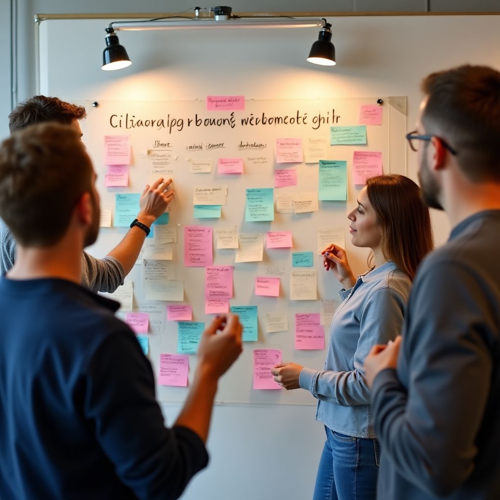 Náš tým během strategického plánování mise společnosti