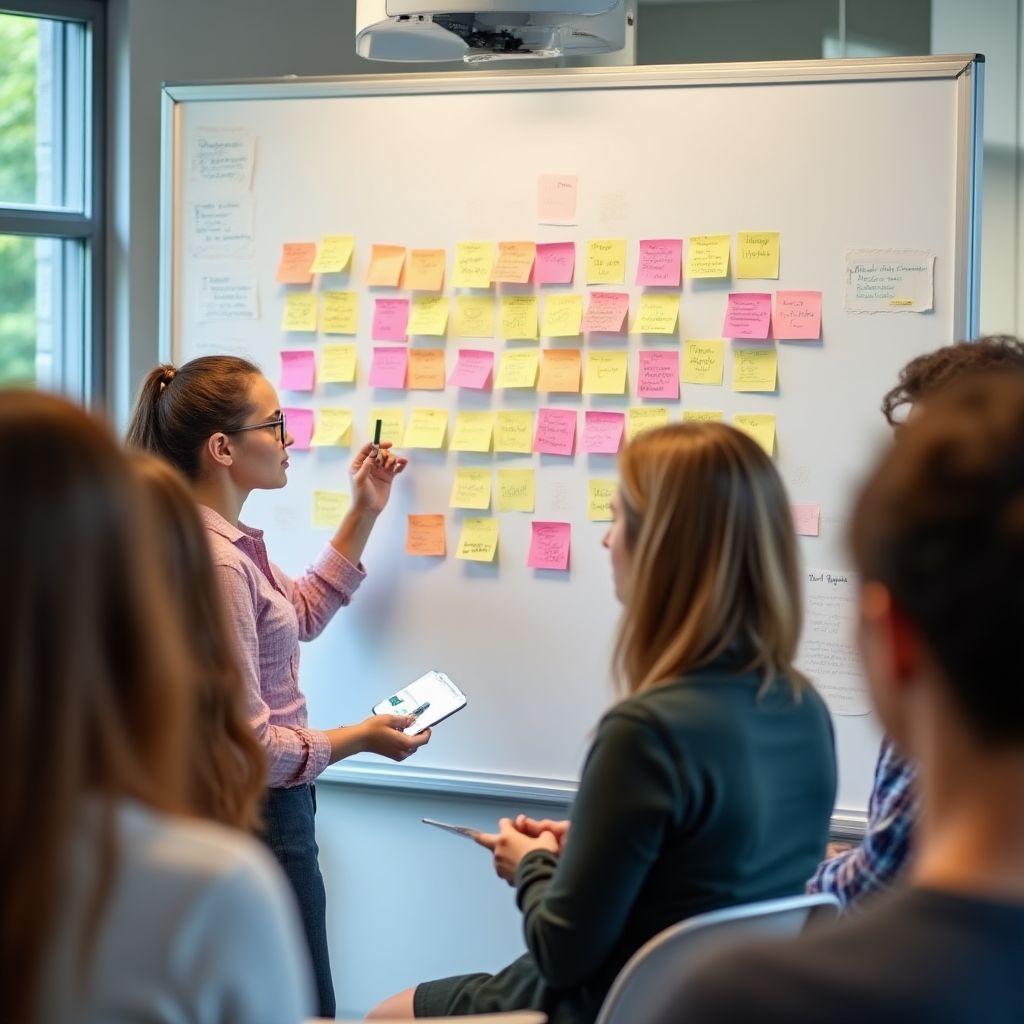 Kreativní brainstorming při kurzu marketingové strategie